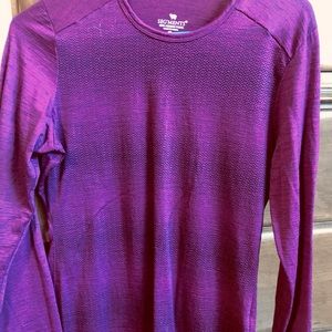 Light wool knit long sleeve shirt